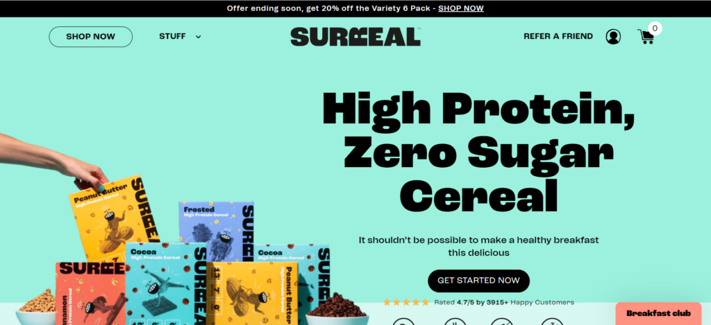 Surreal Shopify store
