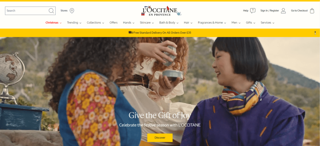 L’Occitane Shopify website example