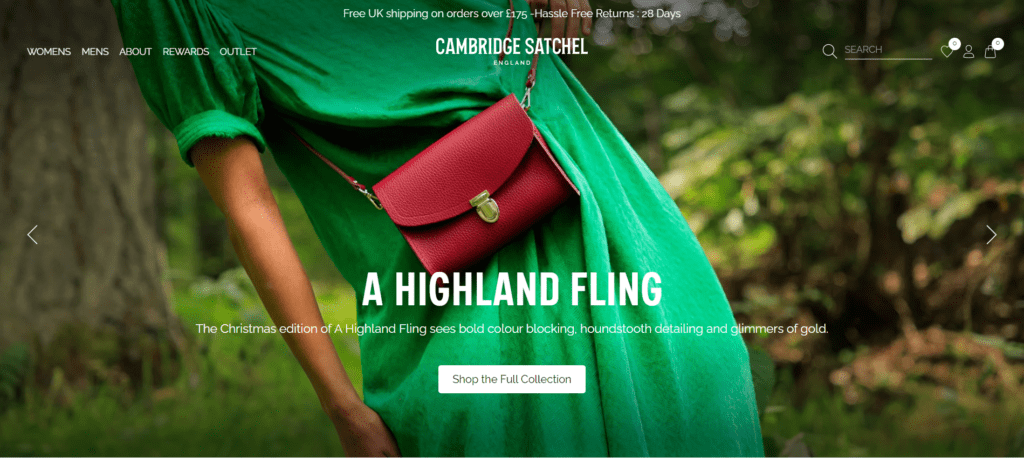 Cambridge Satchel Shopify Website