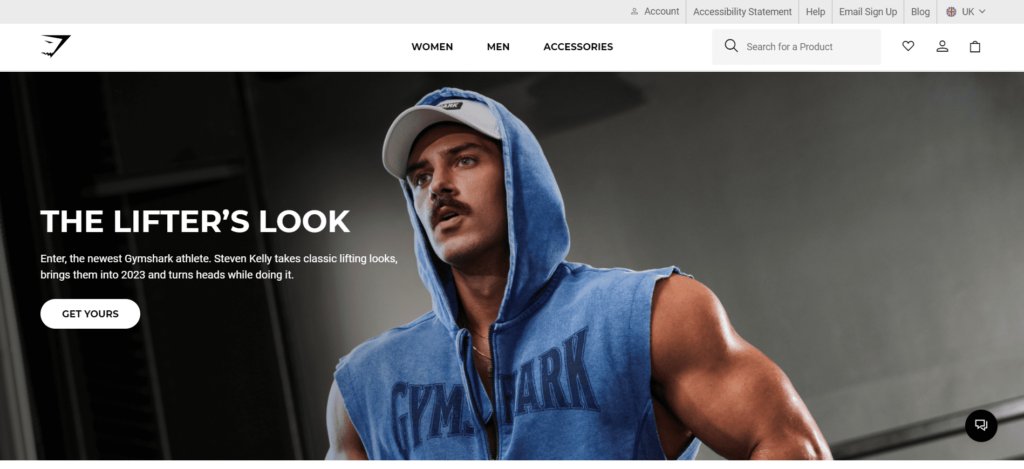 Gymshark Shopify website