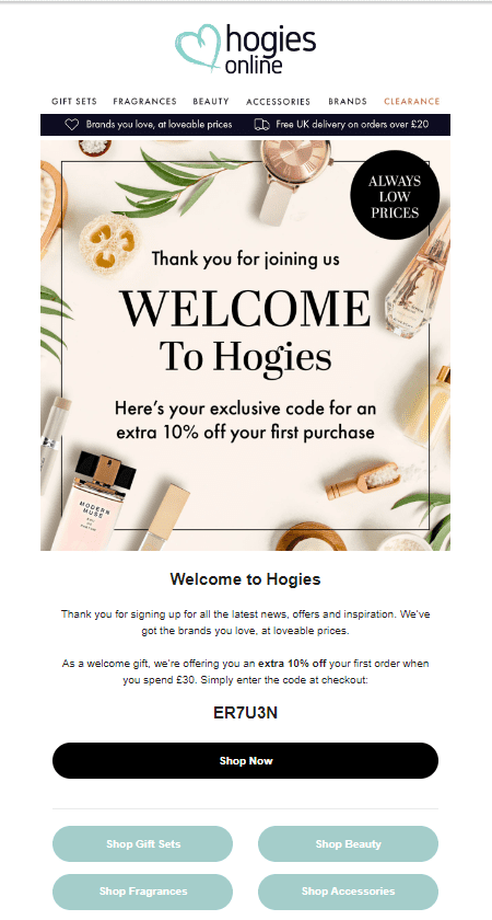 Hogies Email Example