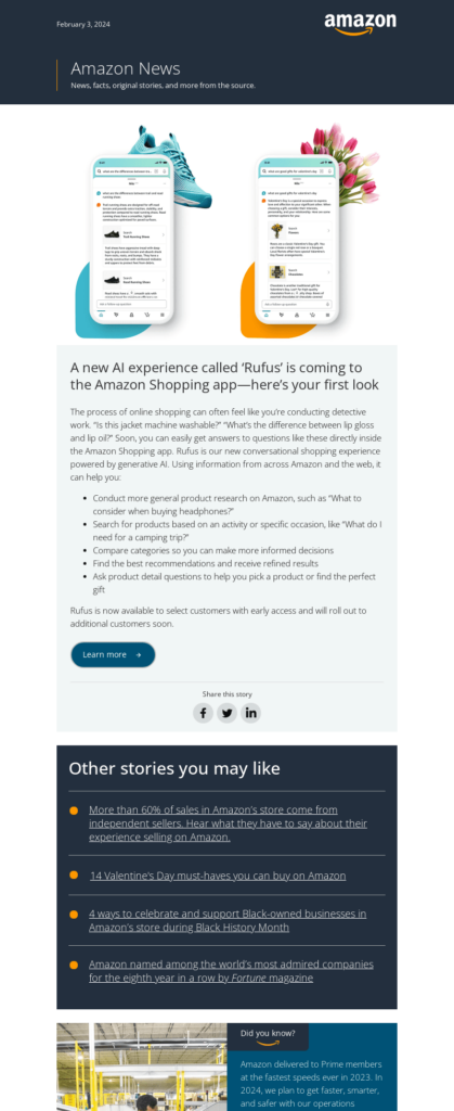 Amazon Marketing Email Example