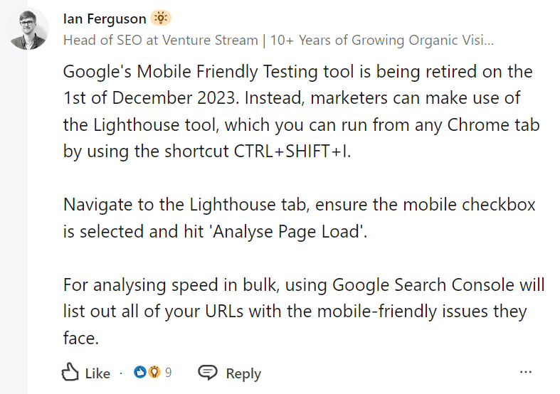 LinkedIn Contribution