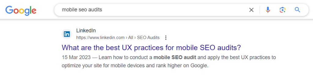 LinkedIn article ranking example