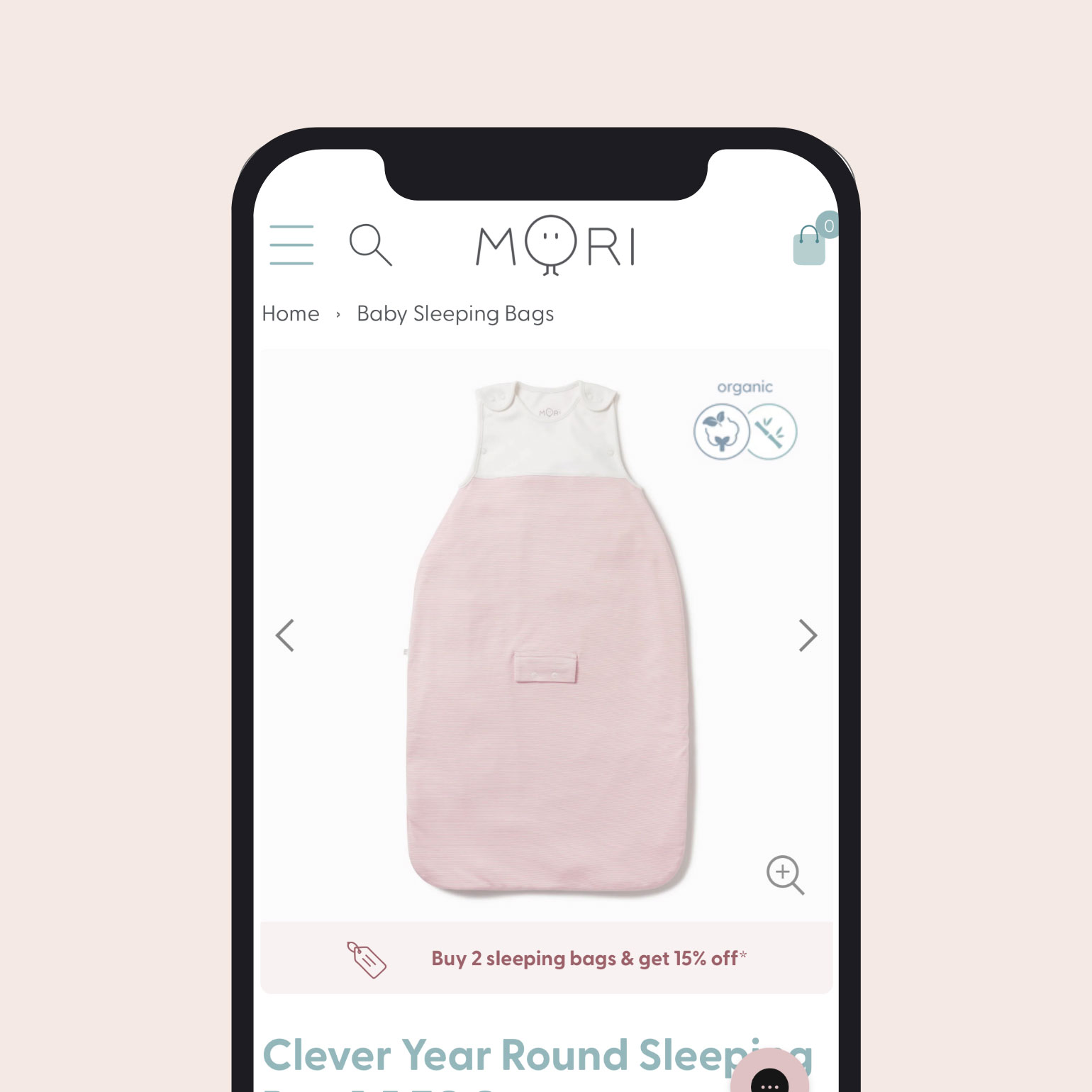 Mori website on mobile