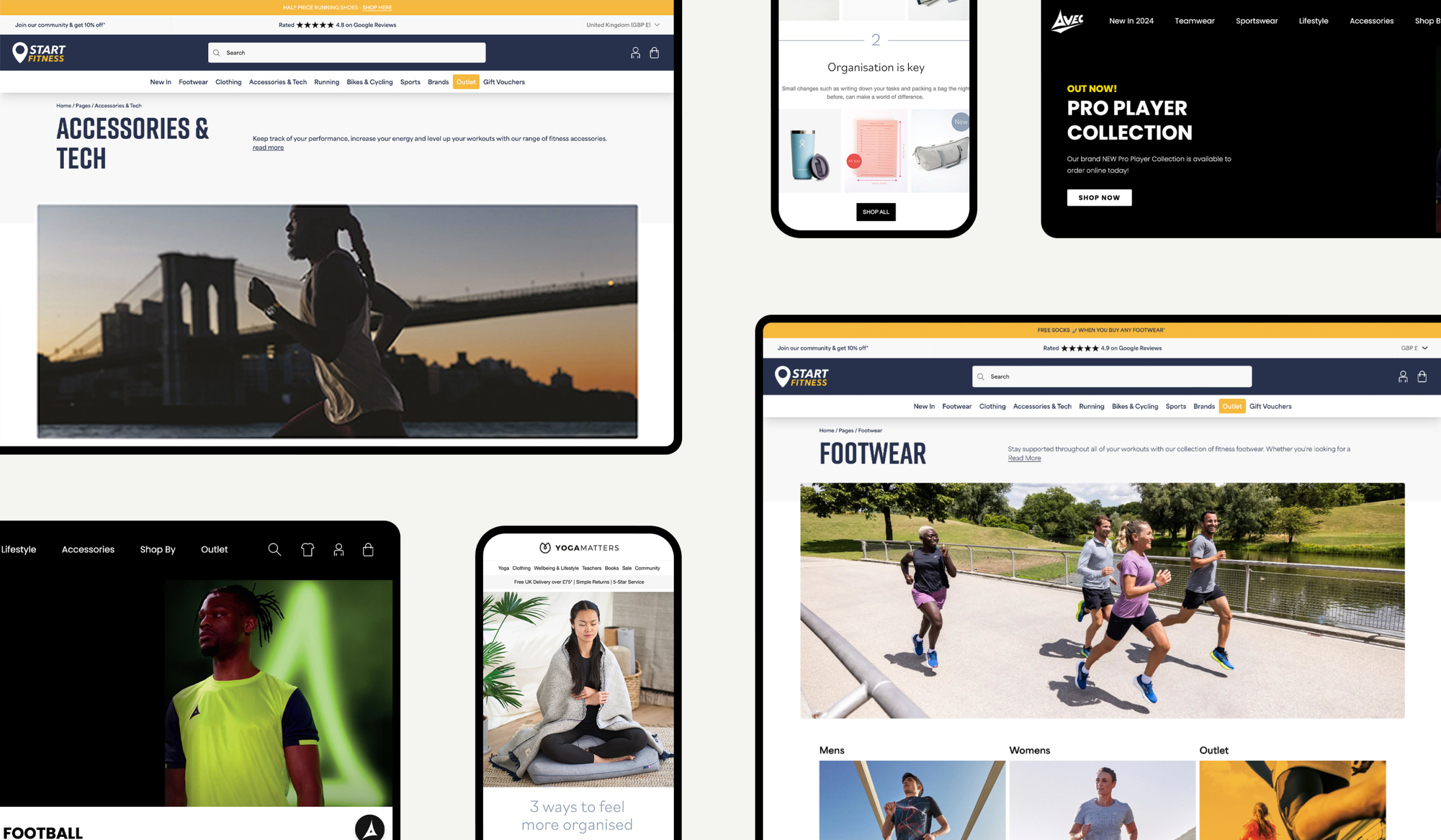 Multiple websites on desktop and mobile