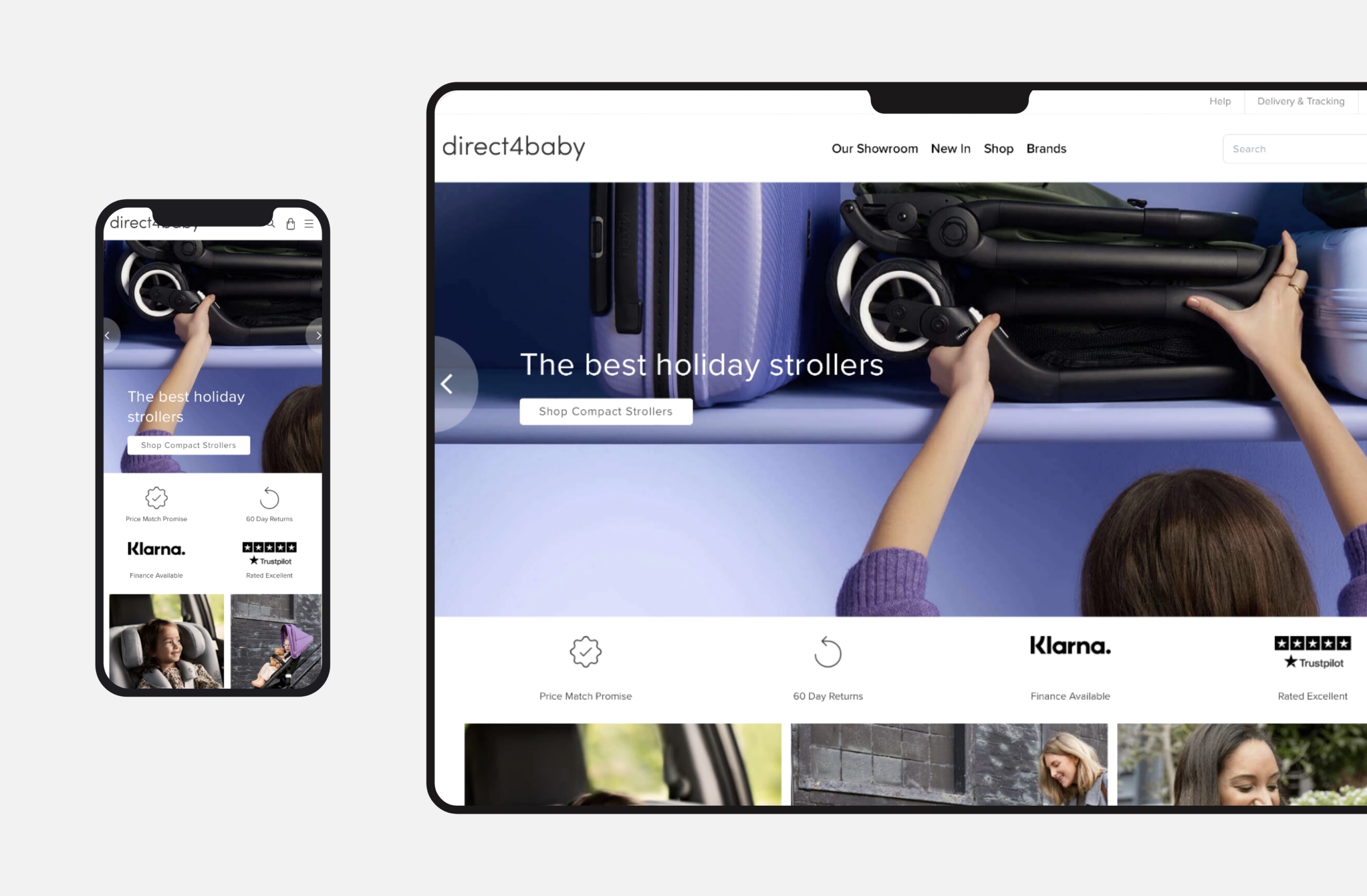 Direct4Baby website on desktop and mobile