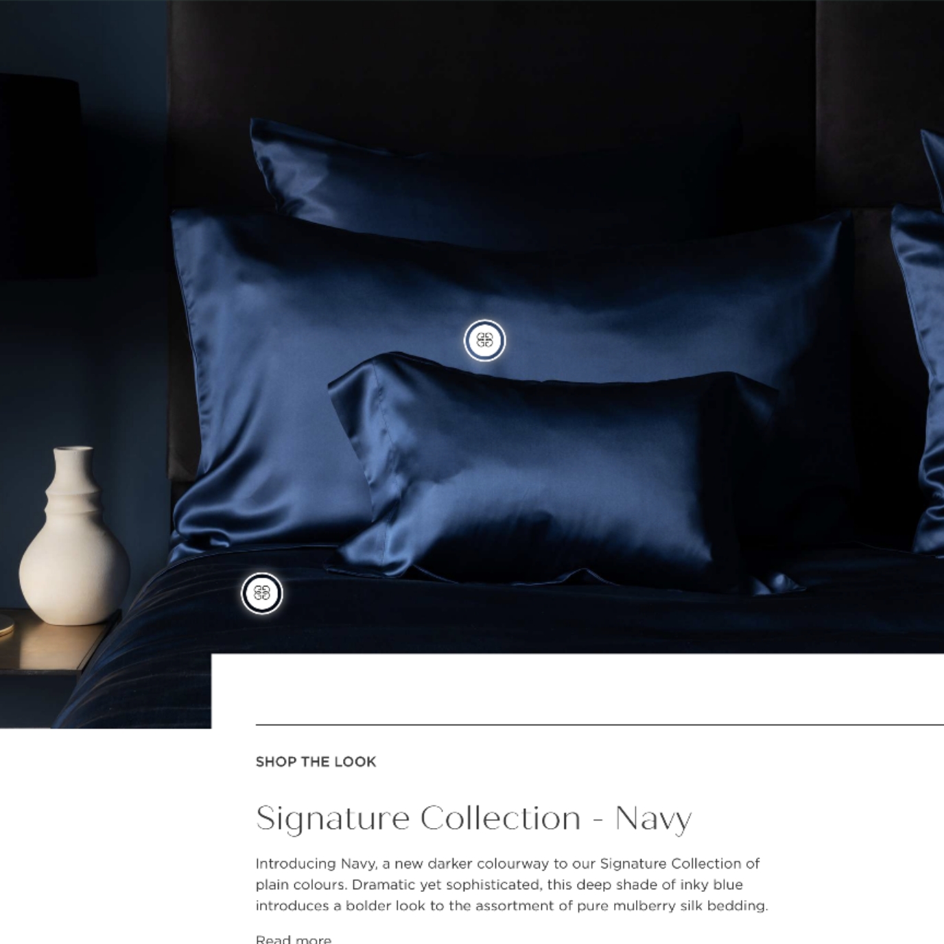 Gingerlily website showing product with clickable pins