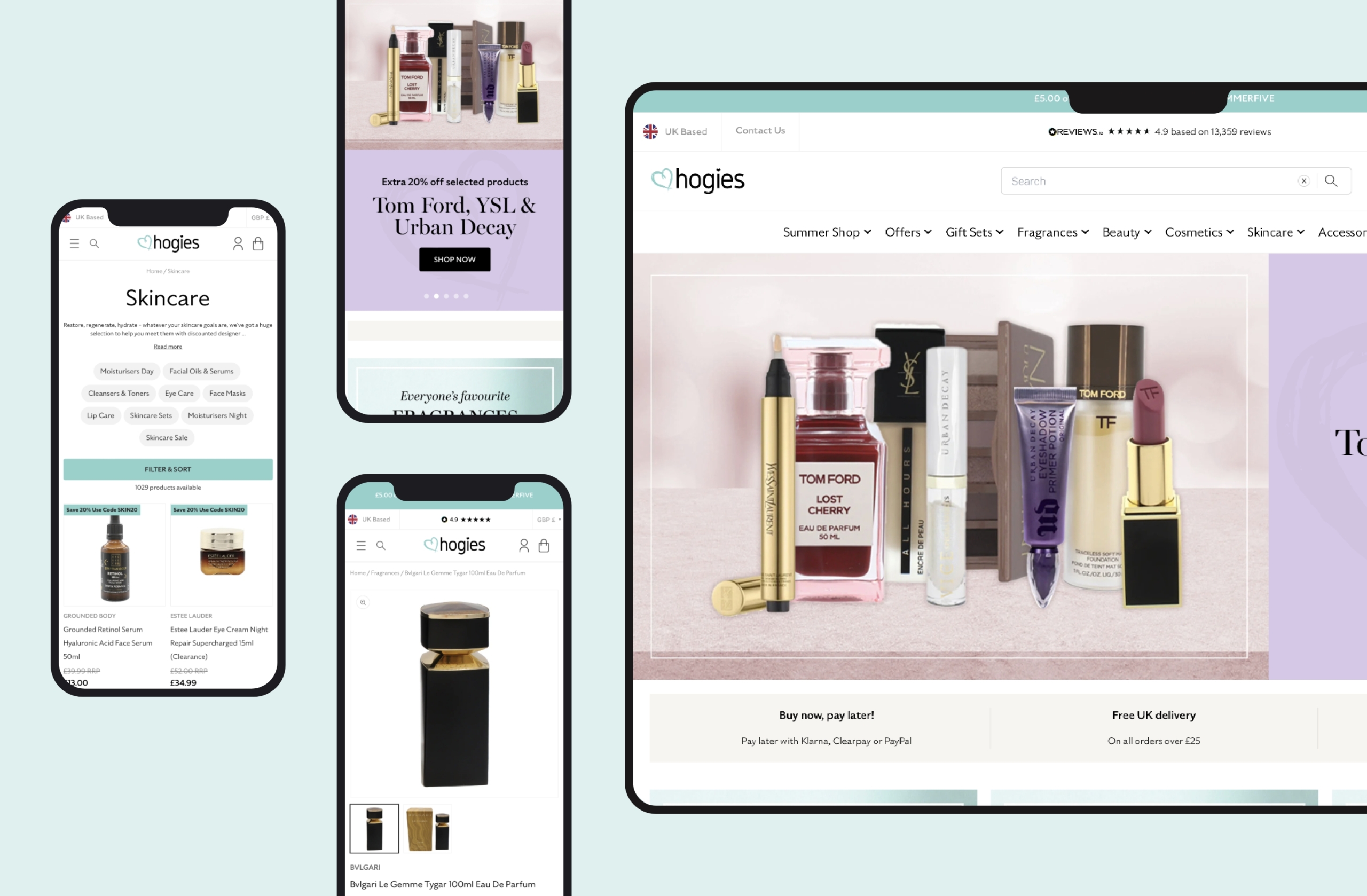 Hogies website on desktop and mobile