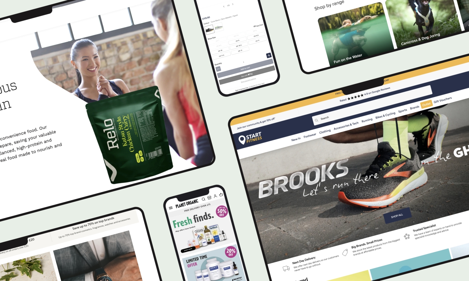 Shopify websites on multiple screens