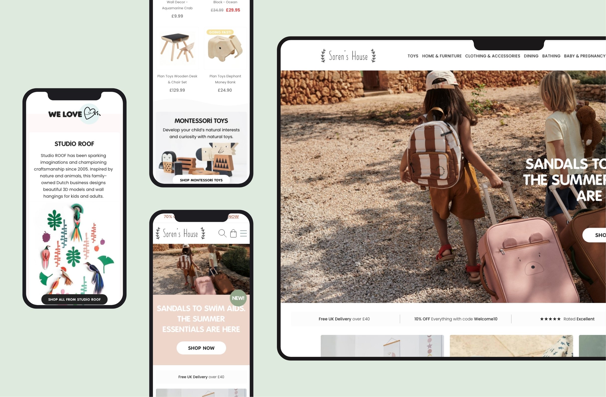 Sorens House website on desktop and mobile