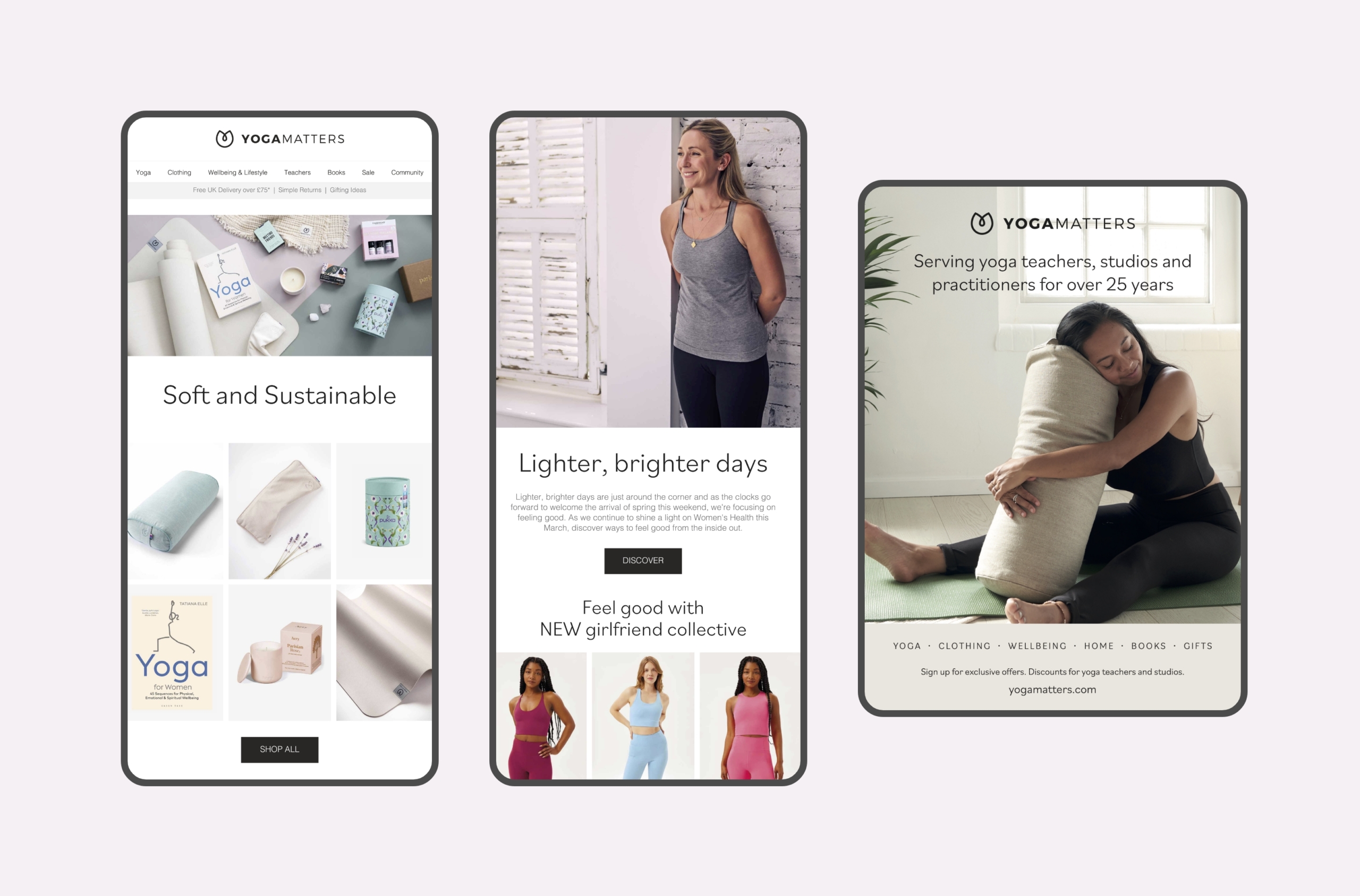 Yogamatters email and print design examples