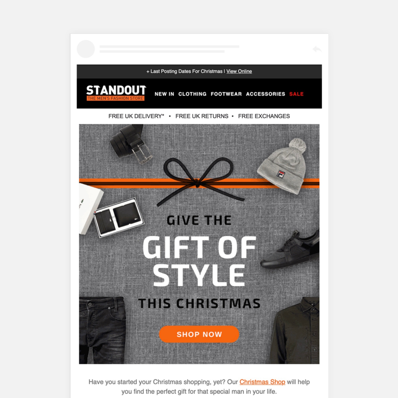 Standout email campaign