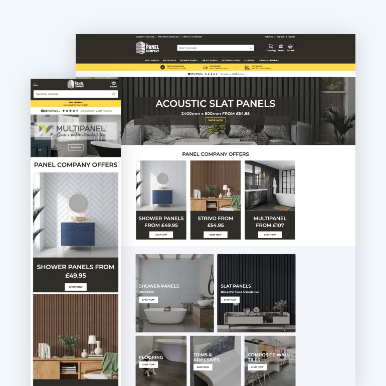 Panel Co website on desktop and mobile