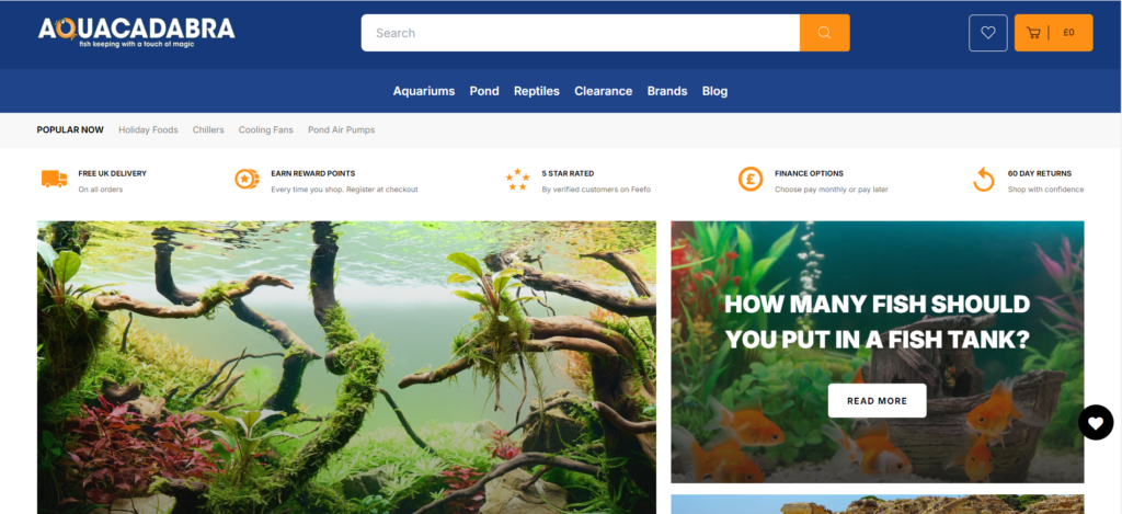 Aquacadabra Shopify site