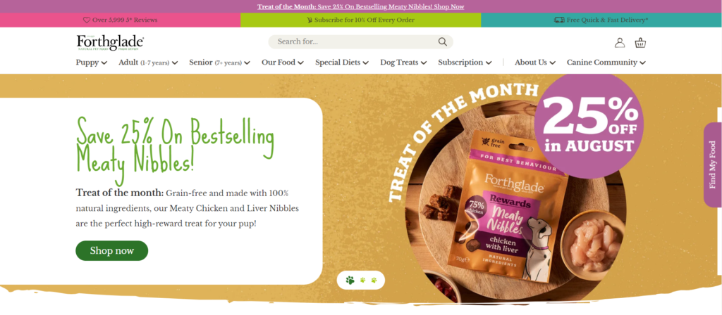 Forthglade Shopify site