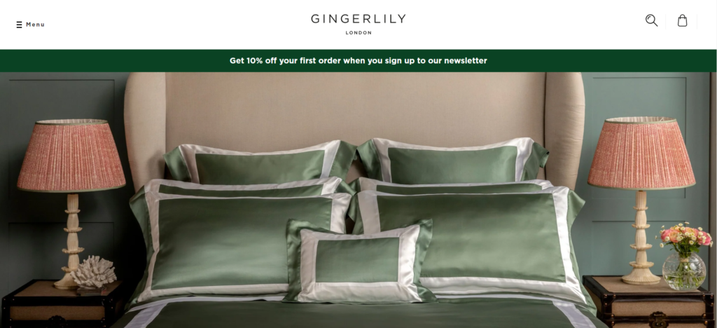 Gingerlily Shopify site
