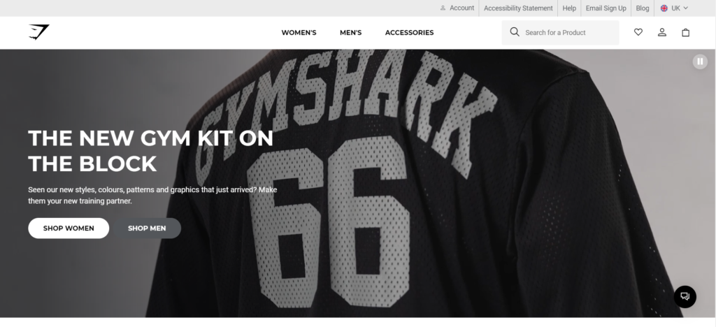 Gymshark Shopify site