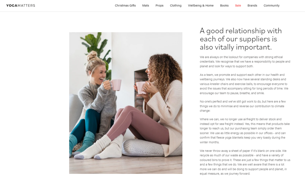Sustainability policies and company values example