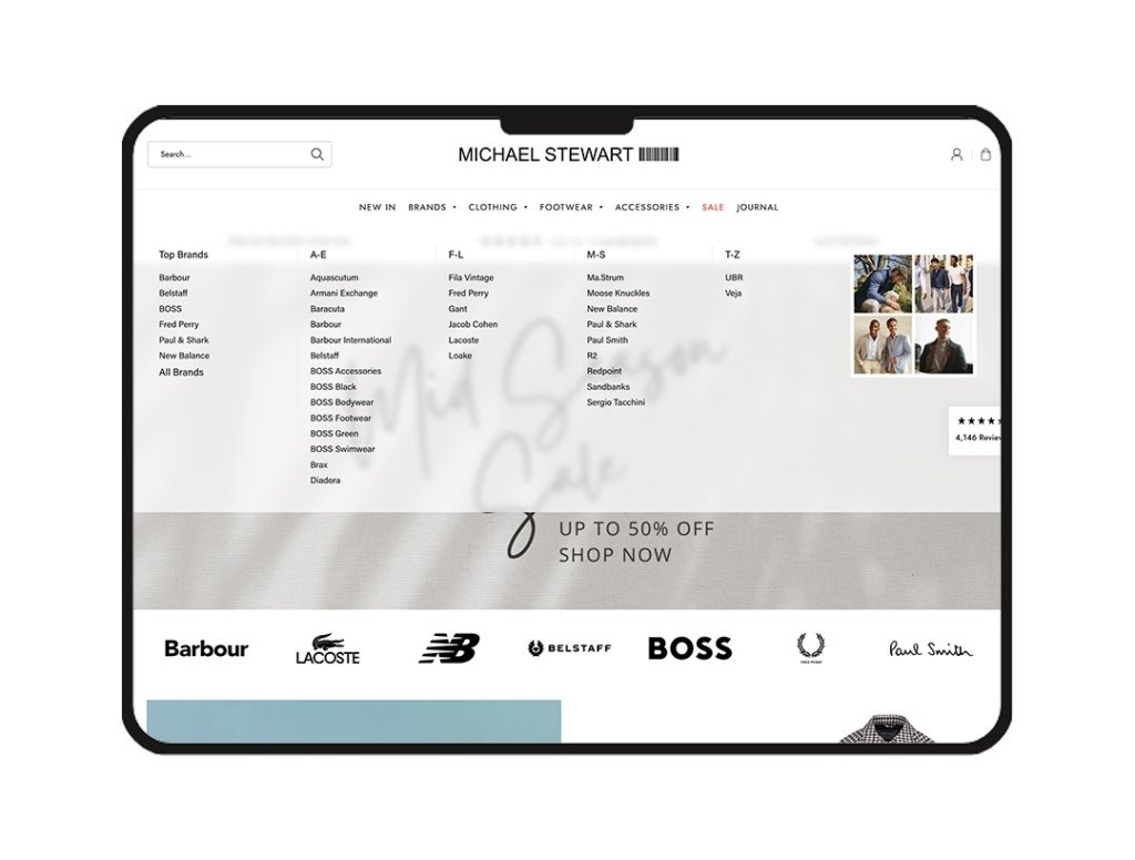 Website navigation example